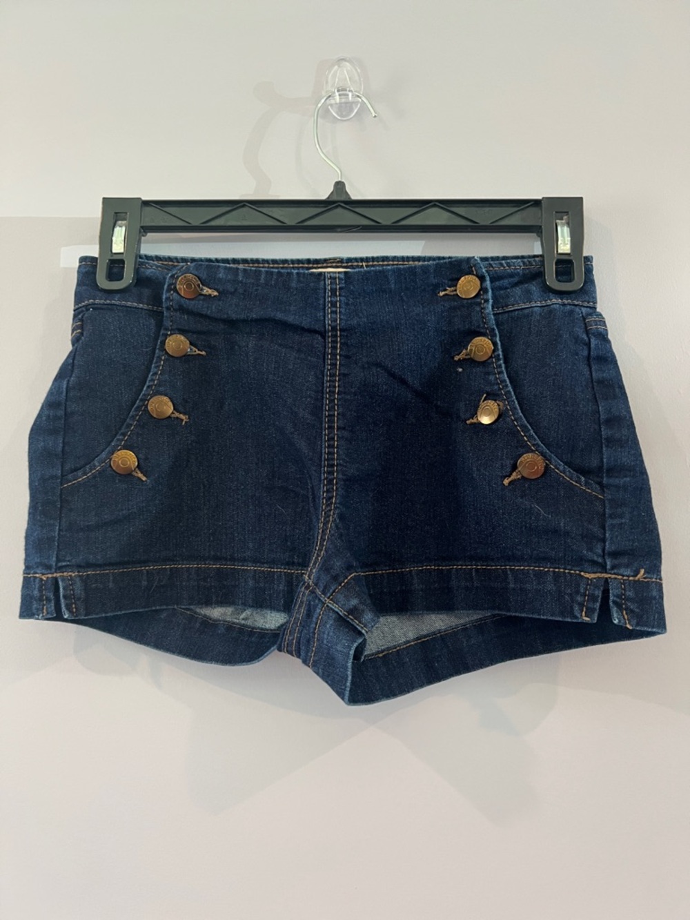 Blue Spice Dark Indigo Denim Button-Front Shorts